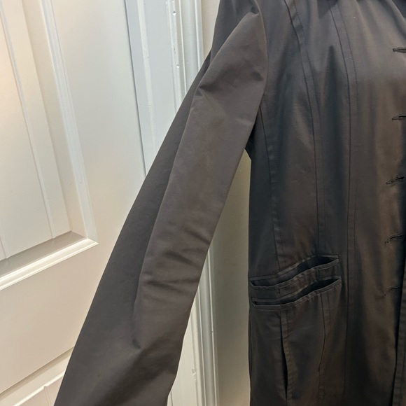 Pelle Studio Black Trench Coat with Gold Buttons - Picture 5 of 10